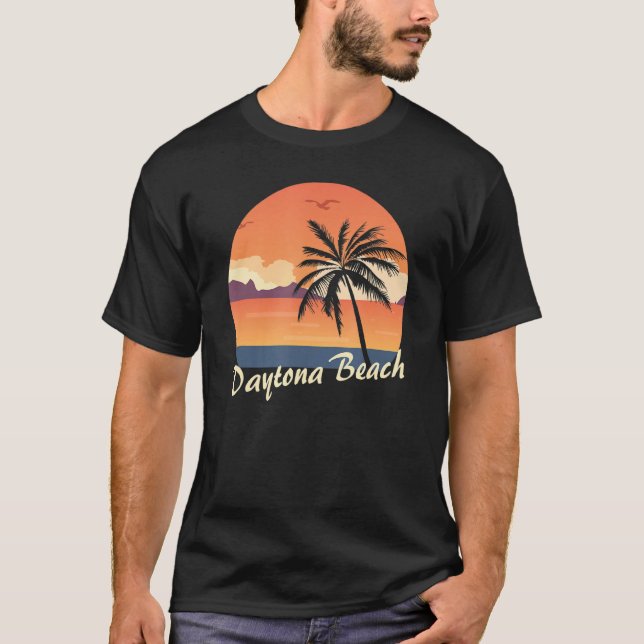 T-shirt Retro Sunset Daytona Beach (Devant)