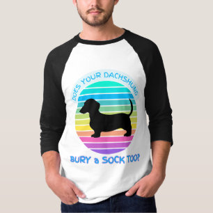 T-shirt Retro Sunset Est-ce que votre Dachshund Bury un So