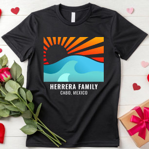 T-shirt Retro Sunset Famille Vacances Reunion Plage été