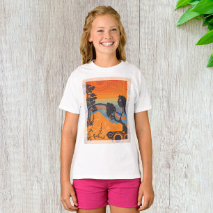 T-shirt Retro Sunset Forest Paysage Abstrait