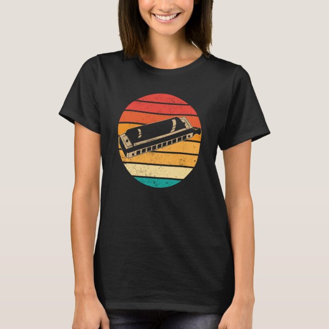 T-shirt Retro Sunset Harmonica (Devant)
