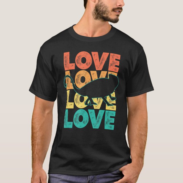 T-shirt Retro Sunset I Love Chameleon Idée pour animal (Devant)