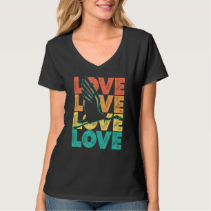 T-shirt Retro Sunset I Love Crane Idée Oiseau Pour Animal
