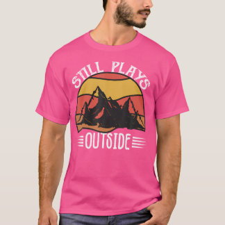 T-shirt Retro-Sunset Joue Toujours En Dehors Du Camping Ra