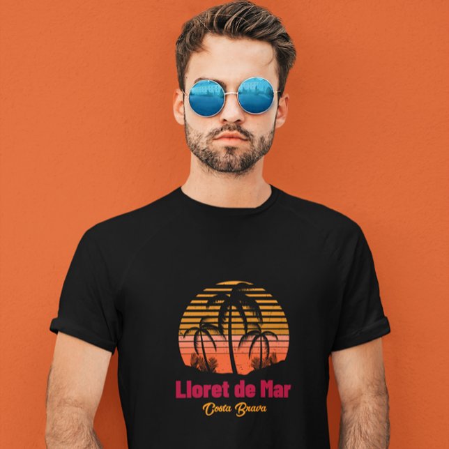 T-shirt Retro Sunset Lloret de Mar Espagne Vacances (Retro Sunset Lloret de Mar Spain Vacation T-Shirt)