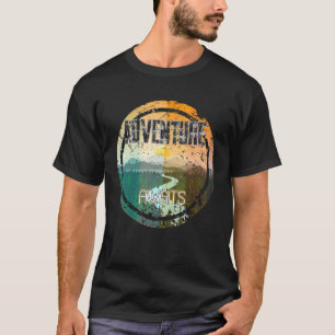 T-shirt Retro Sunset Natural Lake Mountain Adventure Await