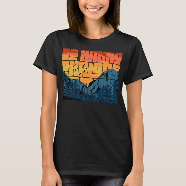 T-shirt Retro Sunset Paysage Randonnée Aventure Explorez (Devant)