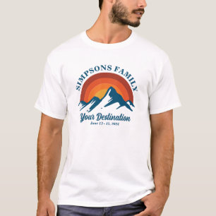 T-shirt Retro Sunset Personnalisé Famille Vacances Groupe 