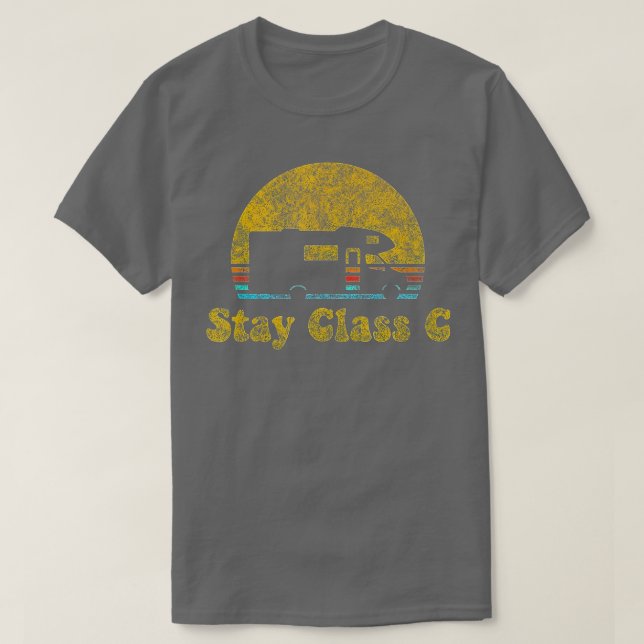 T-shirt Retro Sunset RV Stay Class C Camping Camper Gift  (Design devant)