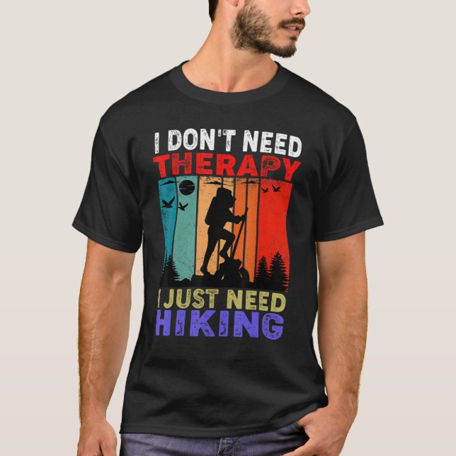 T-shirt Rétro Sunset Slogan I Don't Need Therapy I Just Ne (Devant)