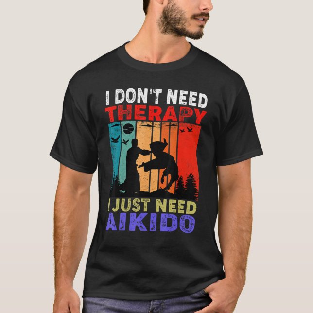 T-shirt Retro Sunset Slogan I Don't Need Therapy I Just Ne (Devant)