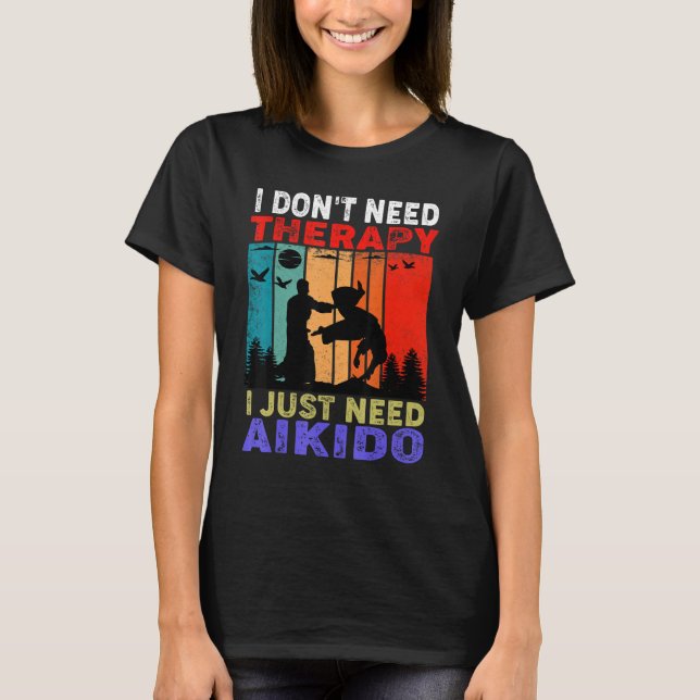 T-shirt Retro Sunset Slogan I Don't Need Therapy I Just Ne (Devant)