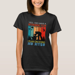 T-shirt Retro Sunset Slogan Retraite Je Prévois Faire Jiu