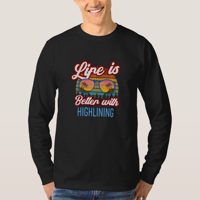 T-shirt Retro Sunset Slogan   With Highlining (Devant)