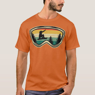 T-shirt Retro Sunset Snowboarding Goggles