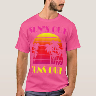 T-shirt Retro Sunset Suns Out Guns Out Palm Beach 1980 Fa