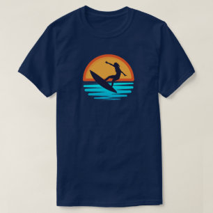T-shirt Retro Sunset Surf _ Vibes Vintages