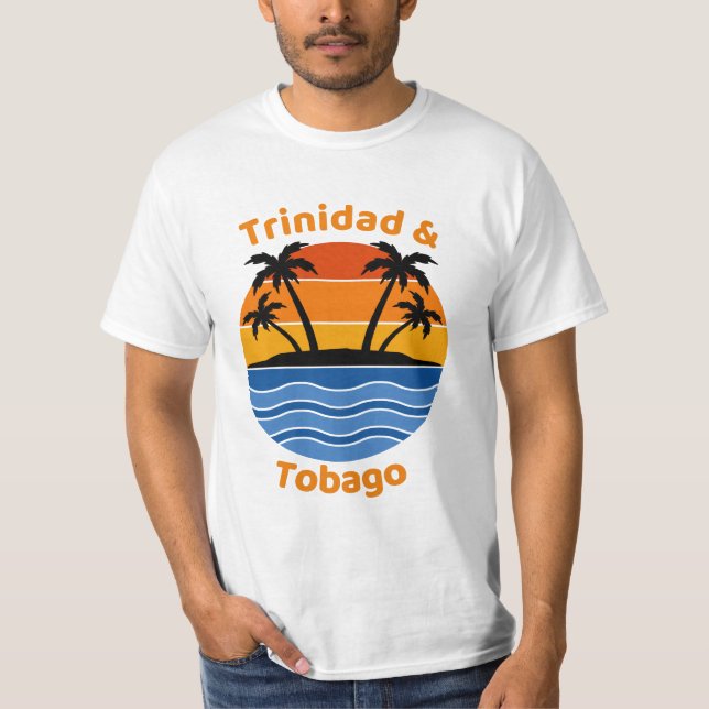 T-shirt rétro Sunset Trinité-et-Tobago (Devant)