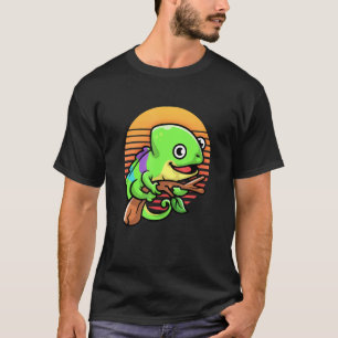 T-shirt Retro Sunset Vintage Chameleon animal Reptile Liza