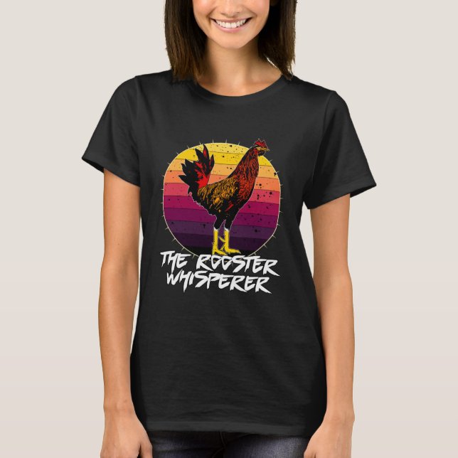 T-shirt Retro Sunset Volaille De Poulet Plaisanterie Le Wh (Devant)
