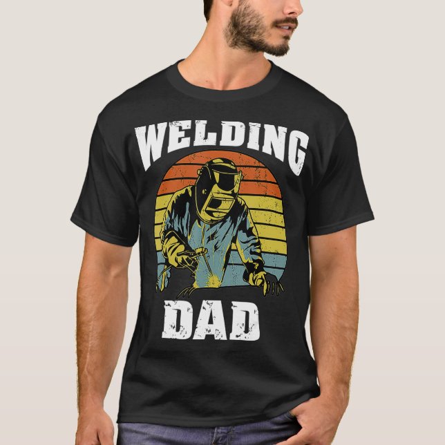T-shirt Retro Sunset Welder Papa Drôle Souder Papa (Devant)
