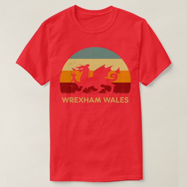 T-shirt Retro Sunset Wrexham Wales (Design devant)