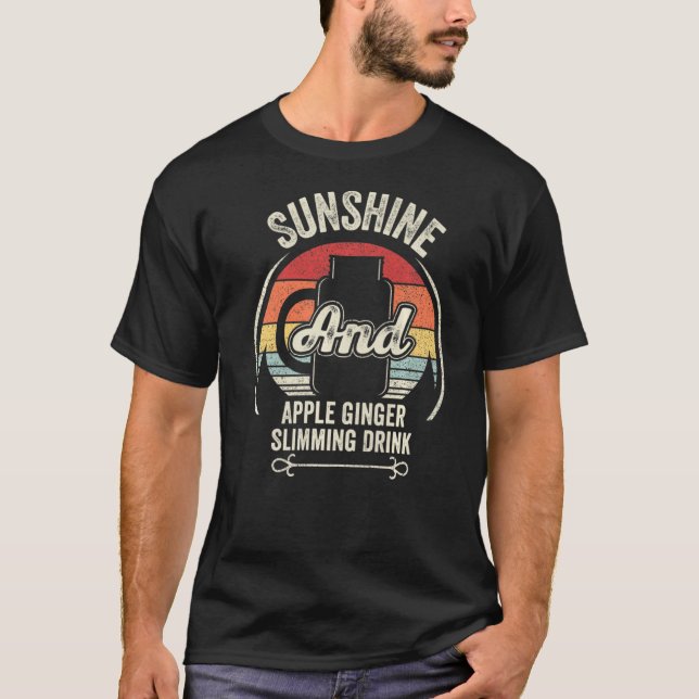 T-shirt Retro Sunshine and Apple Ginger Slimming Drink Sum (Devant)