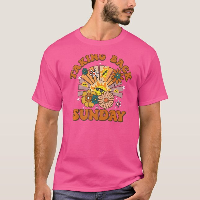 T-shirt Retro Sunshine Cute Floral Reprendre Dimanche (Devant)