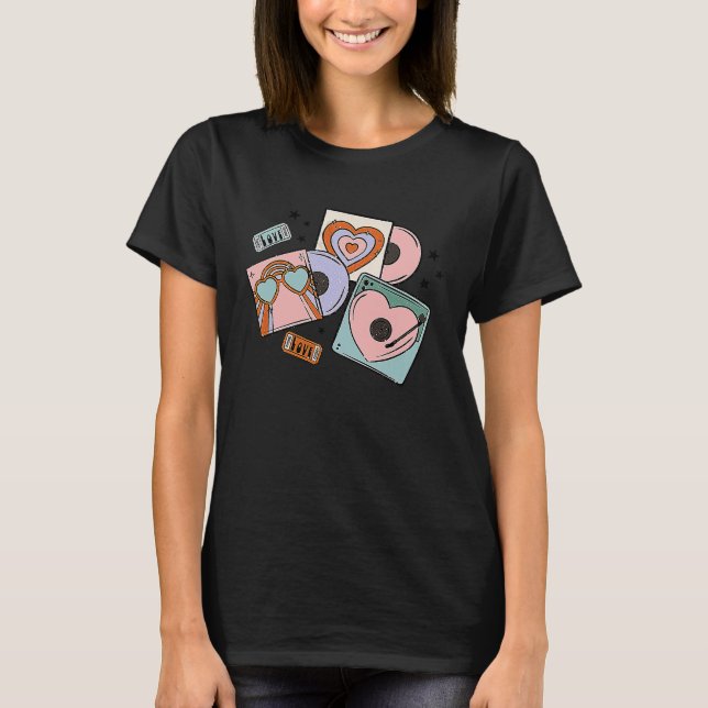 T-shirt Retro Super Boho Arc-en-ciel Valentines jour migno (Devant)