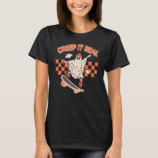 T-shirt Retro Super Creep it Real Halloween (Devant)