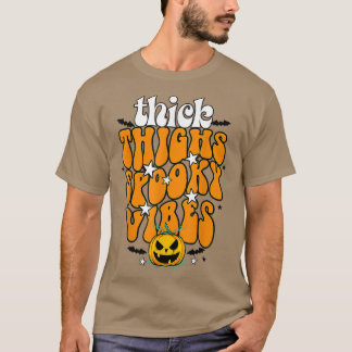 T-shirt Rétro Super Drôle Halloween Épais cuisses et Spoo