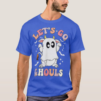 T-shirt Retro Super Go Ghouls Halloween Ghost Cow C