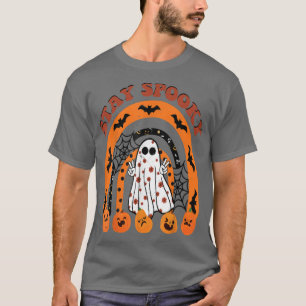 T-shirt Retro Super Halloween Restez Éffrayant Rainbow Cit