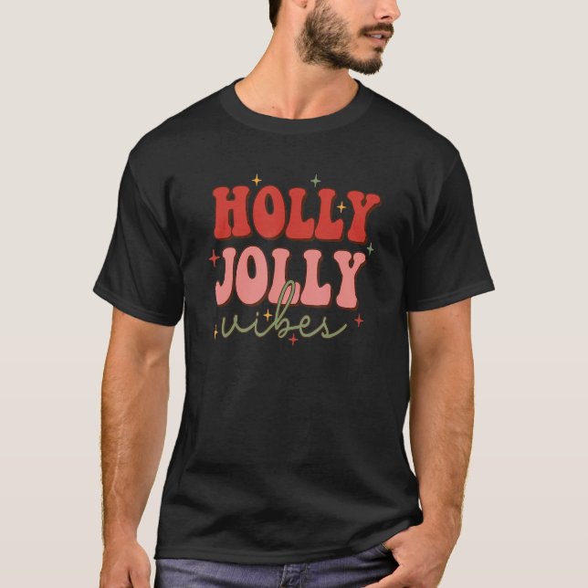T-shirt Retro Super Holly Xmas Jolly Vibes (Devant)