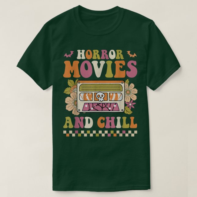 T-shirt Retro Super Horreur Mois Et Chill Hippie Hallow (Design devant)