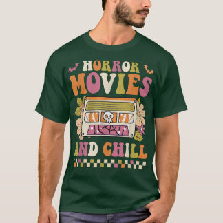 T-shirt Retro Super Horreur Mois Et Chill Hippie Hallow