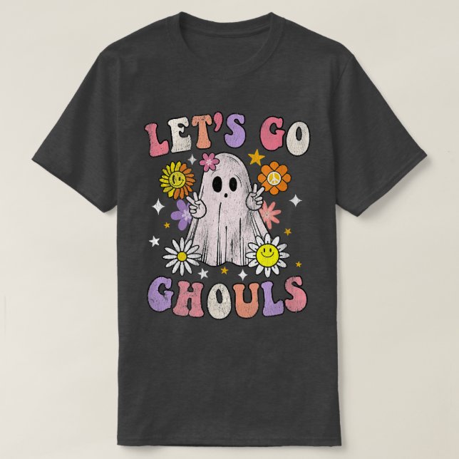 T-shirt Retro Super Lets Go Ghouls Ghost les années 70 Hip (Design devant)