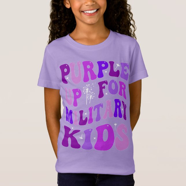 T-Shirt Retro super Militaire Mois Purple UpT-Shirt (Devant)