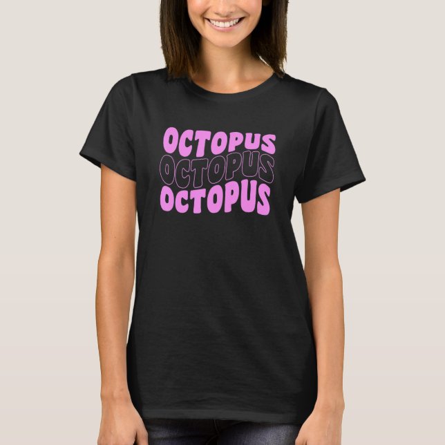 T-shirt Retro Super Octopus Animaux Alimentation (Devant)