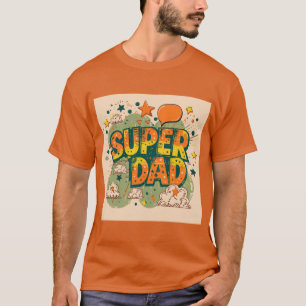 T-shirt Retro Super Papa Starry Cloud