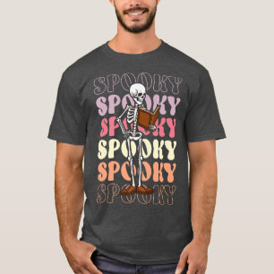 T-shirt Retro Super Skeleton Ghost Boo Enseignant Livres H