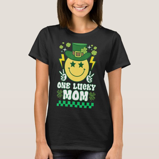 T-shirt Retro Super St Patrick's Day Shamrock One Lucky M (Devant)