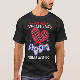 T-shirt Retro super V Est Pour Jeux Vidéos Valentines Jour