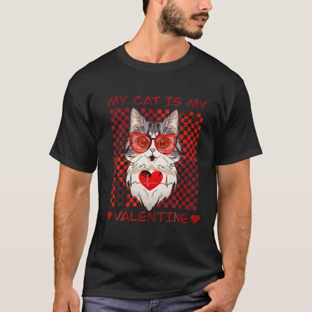 T-shirt Retro Super Valentines Jour Hippie Chat Drôle Matc (Devant)