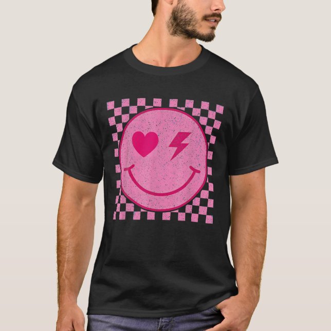 T-shirt Retro Super Valentines Jour Hippie Coeur Drôle Mat (Devant)