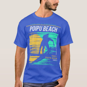 T-shirt Retro Surf Poipu Beach Kauai Hawaii Vintage Sur