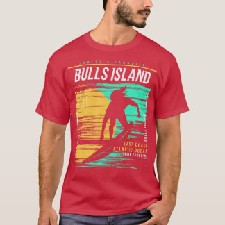 T-shirt Retro Surfing Bulls Island South olina Vintage Sur