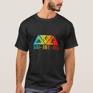 T-shirt Retro Swim Bike Run Triathlon Sport Athlétisme Hom