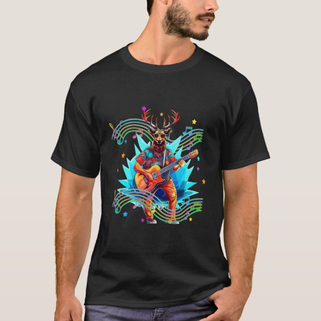 T-shirt Retro Synthwave Guitariste Player Musique guitaris (Devant)