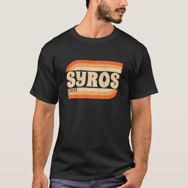 T-shirt Rétro Syros Grèce (Devant)